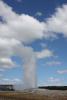 The column of water of Old Faithful usually reaches about 30 to 55 meters.