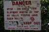Warning sign at the Wailua Falls.