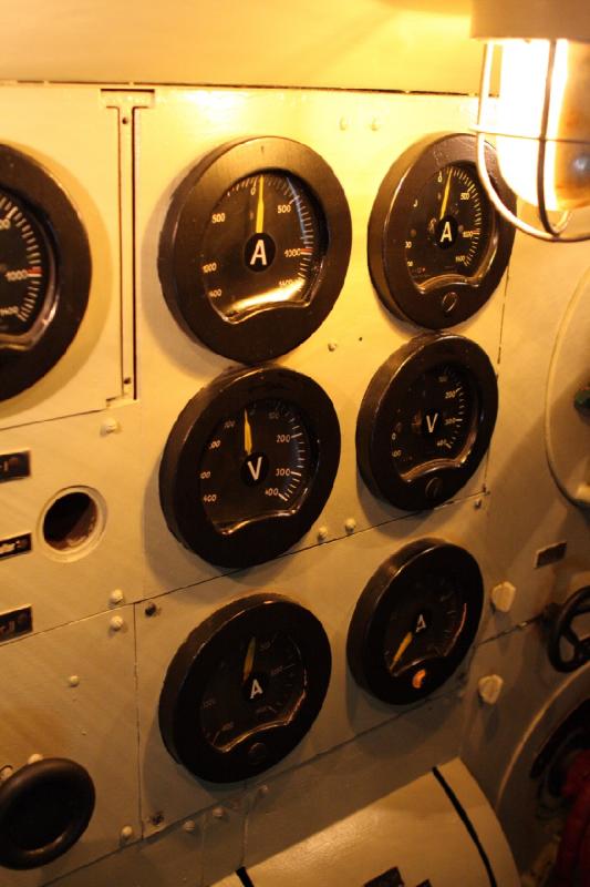 2014-03-11 10:19:03 ** Chicago, Illinois, Museum of Science and Industry, Submarines, Type IX, U 505 ** Displays in the electric engine room.