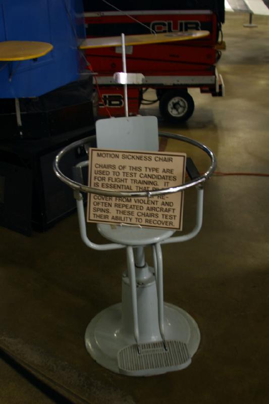 2007-04-01 15:32:42 ** Air Force, Hill AFB, Utah ** This chair can cause motion sickness if it is just spun fast enough.