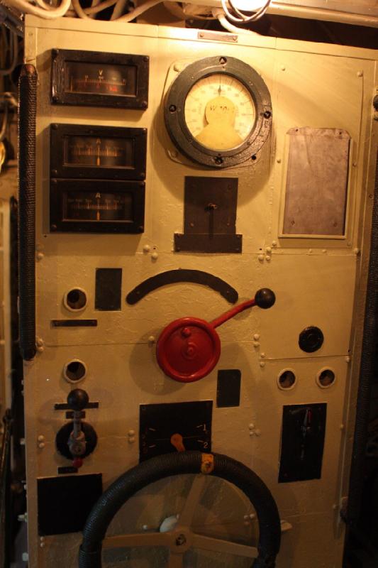 2014-03-11 10:20:14 ** Chicago, Illinois, Museum of Science and Industry, Submarines, Type IX, U 505 ** Controls inside the electric engine room.