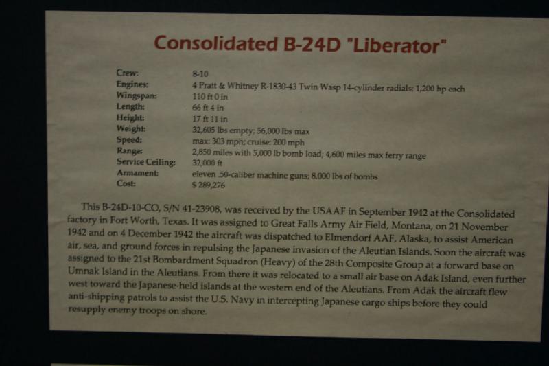 2007-04-01 15:24:36 ** Air Force, Hill AFB, Utah ** Beschreibung der Consolidated B-24D 'Liberator'.