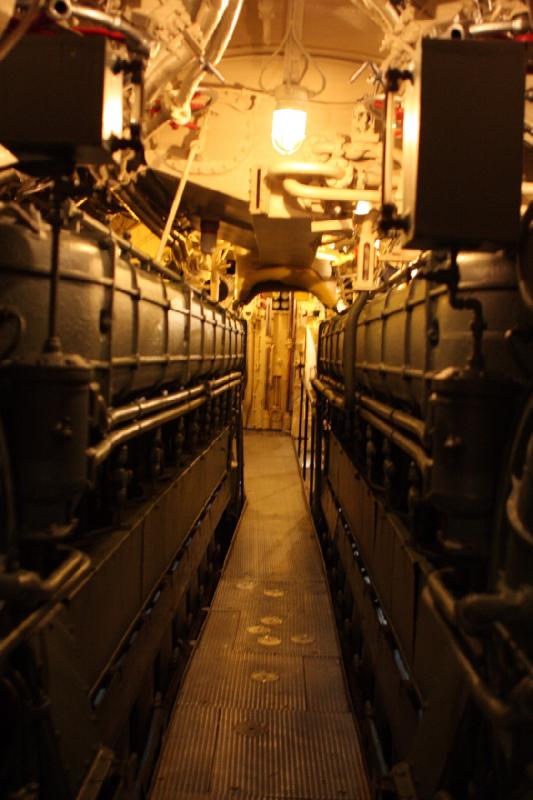 2014-03-11 10:16:09 ** Chicago, Illinois, Museum of Science and Industry, Submarines, Type IX, U 505 ** Diesel engine room of U-505.