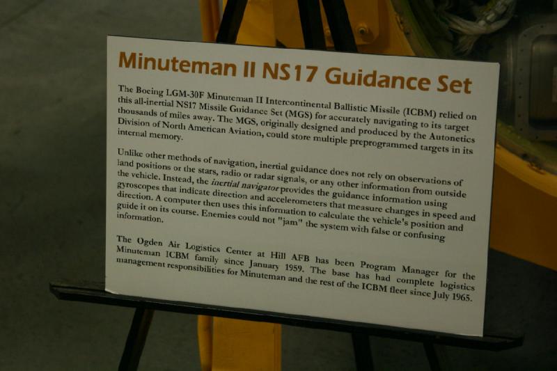 2007-04-08 14:15:10 ** Air Force, Hill AFB, Utah ** Description of the NS-17 navigation system of the 'Minuteman II' ICBM.