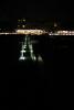 Holocaust memorial at night.