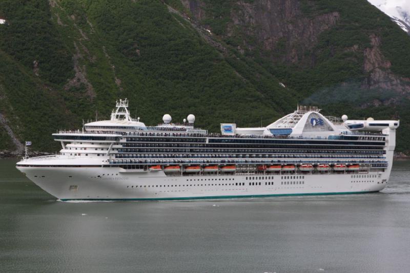 2012-06-20 08:49:35 ** Alaska, Cruise, Tracy Arm ** The Golden Princess which passes us here is a sister ship of the Star Princess.