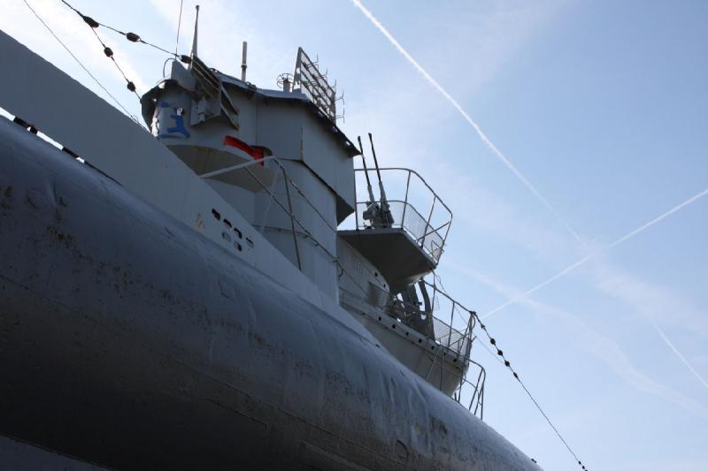 2010-04-07 12:24:20 ** Germany, Laboe, Submarines, Type VII, U 995 ** Port side of the tower of U 995.