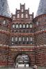 The middle part of the Holsten Gate in Lübeck.