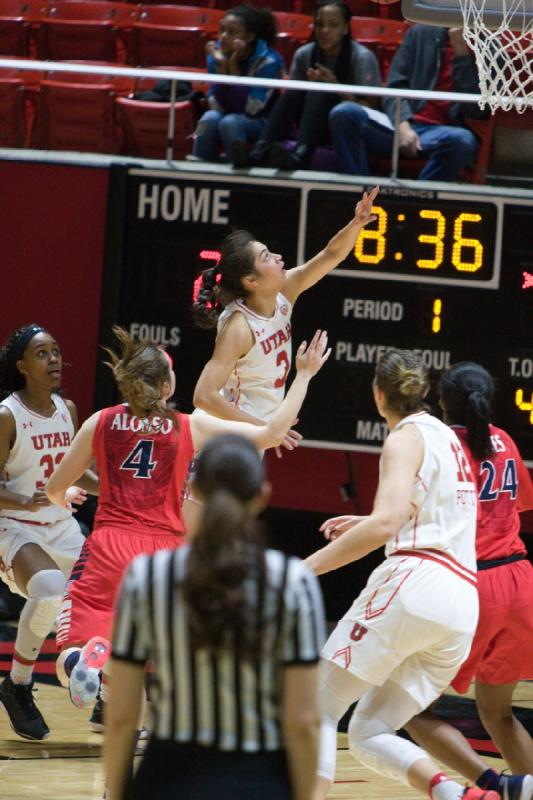 2017-01-08 12:06:54 ** Arizona, Basketball, Emily Potter, Malia Nawahine, Tanaeya Boclair, Utah Utes, Women's Basketball ** 