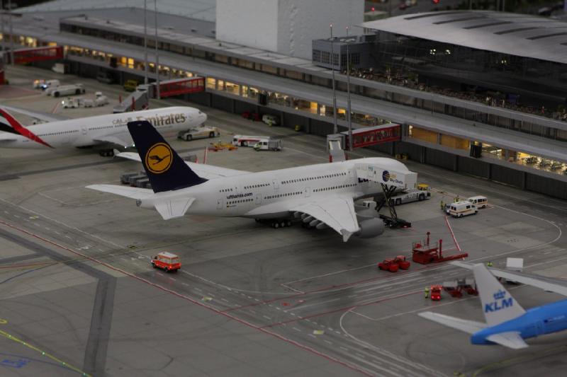 2013-07-26 21:54:29 ** Germany, Hamburg, Miniature Wonderland ** Even the large Airbus A380 flies to Miniaturwunderland.