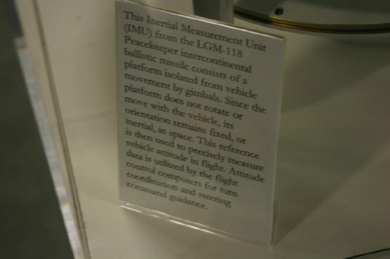 2007-04-08 14:12:10 ** Air Force, Hill AFB, Utah ** Description of the inertial measurement unit of the LGM-118 'Peacekeeper' intercontinental missile.