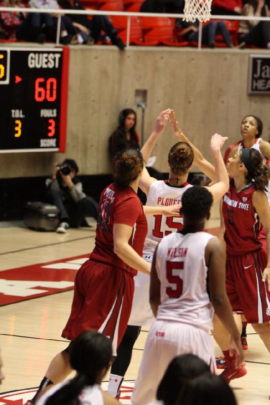 2014-02-14 20:10:43 ** Basketball, Cheyenne Wilson, Damenbasketball, Michelle Plouffe, Utah Utes, Washington State ** 