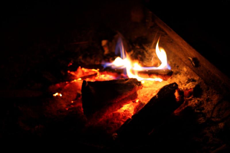 2008-08-14 21:43:11 ** Yellowstone National Park ** A small fire that we built in front of our tent.