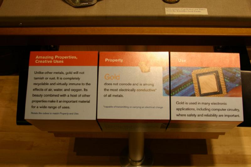 2007-09-03 10:26:54 ** Seattle ** Property

Gold does not corrode and is among the most electrically conductive of all metals.

Use

Gold is used in many electronic applications, including computer circuitry, where safety and reliably are important.