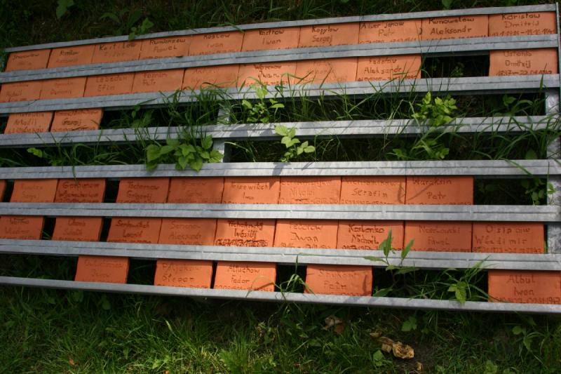 2008-05-13 12:45:44 ** Bergen-Belsen, Concentration Camp, Germany ** Bricks with names of some of the russian prisoners of war.