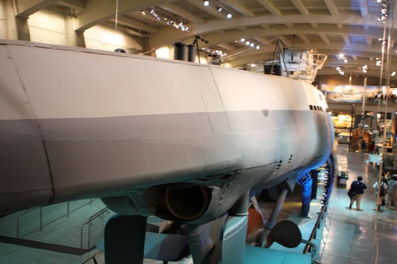 2014-03-11 09:41:26 ** Chicago, Illinois, Museum of Science and Industry, Submarines, Type IX, U 505 ** View of U-505 from the stern.