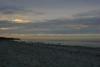 Warnemünde beach. The winter days in Germany are short and here the sun is setting.