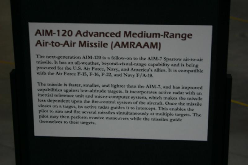 2007-04-08 13:26:34 ** Air Force, Hill AFB, Utah ** Description of the AIM-120 Advanced Medium-Range Air-to-Air Missile (AMRAAM).