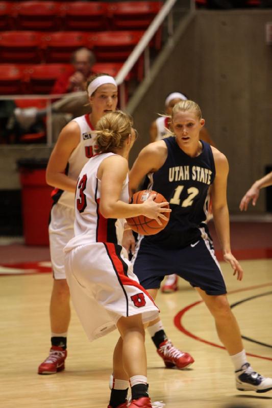 2011-01-01 15:32:20 ** Basketball, Janita Badon, Michelle Plouffe, Rachel Messer, Utah State, Utah Utes, Women's Basketball ** 
