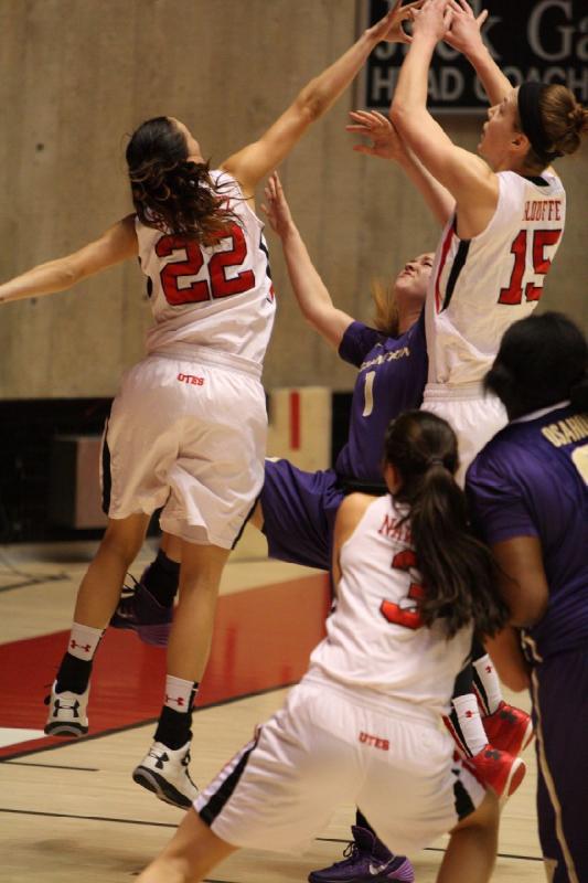 2014-02-16 15:37:22 ** Basketball, Damenbasketball, Danielle Rodriguez, Malia Nawahine, Michelle Plouffe, Utah Utes, Washington ** 
