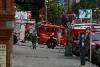 Fire truck being deployed.