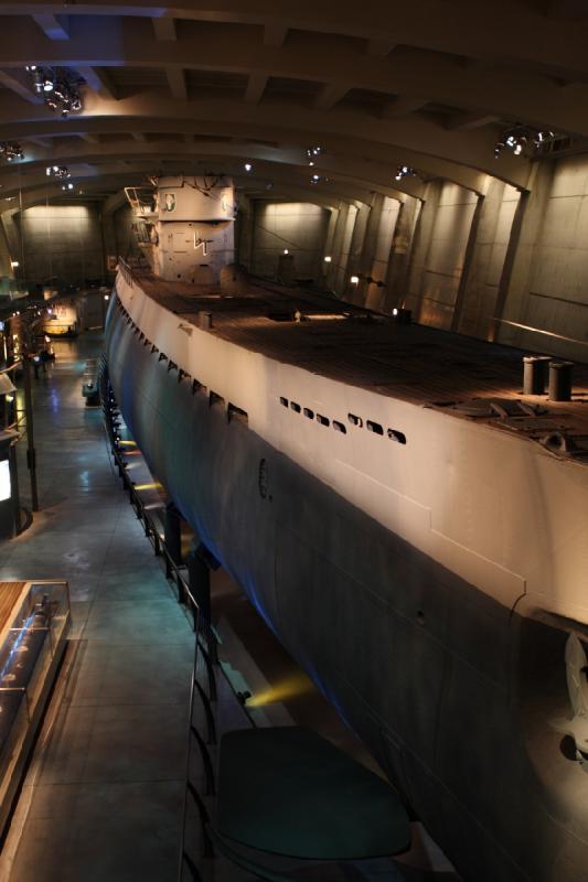2014-03-11 09:36:15 ** Chicago, Illinois, Museum of Science and Industry, Submarines, Type IX, U 505 ** The German submarine U-505 in the Museum of Science and Industry.