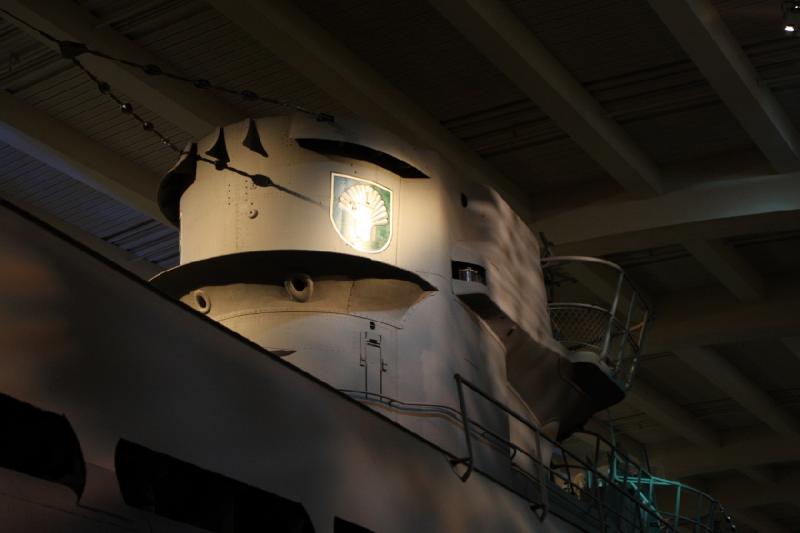 2014-03-11 09:57:39 ** Chicago, Illinois, Museum of Science and Industry, Submarines, Type IX, U 505 ** Conning tower of U-505 with emblem.
