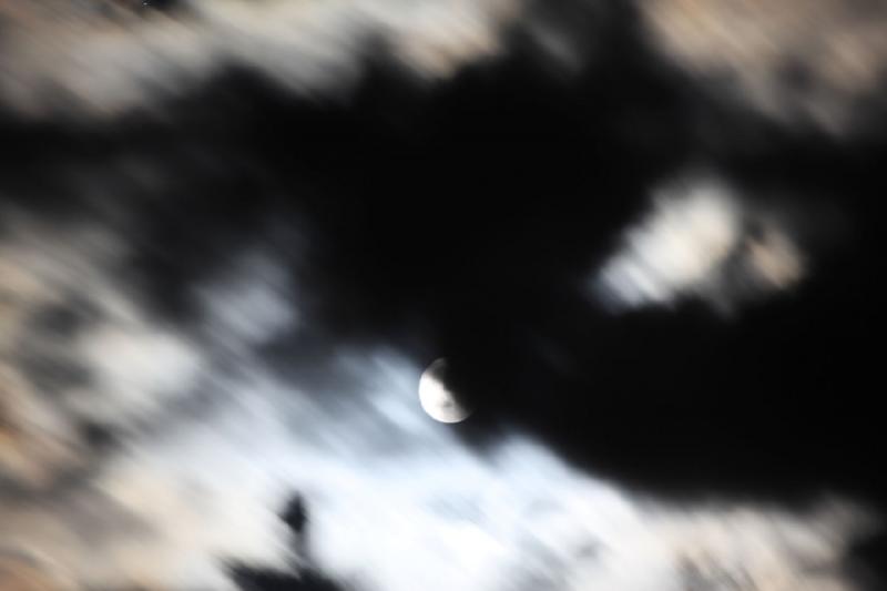 2008-08-14 22:19:49 ** Yellowstone National Park ** The moon behind the clouds.